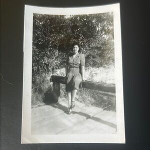 Vintage 1940s Woman Black and White Photograph